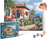 Chata pri mori (24 x 30 cm) Maľovanie podľa čísel