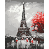 Pochmúrny Paríž 40x50cm, Art Craft - vypnuté plátno na rám