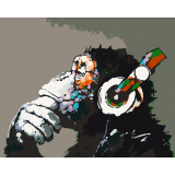 Disco Monkey 40x50cm, Art Craft - vypnuté plátno na rám