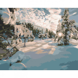 Zimné ráno 40x50cm, Art Craft - vypnuté plátno na rám