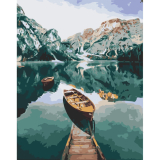Loďka na fjordoch 40x50cm, Art Craft - vypnuté plátno na rám