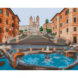 Piazza di Spagna v Ríme 40x50cm, Art Craft - vypnuté plátno na rám