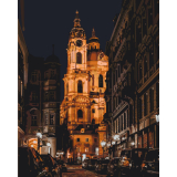 Kostol sv. Mikuláša Praha 40x50cm, Art Craft - vypnuté plátno na rám