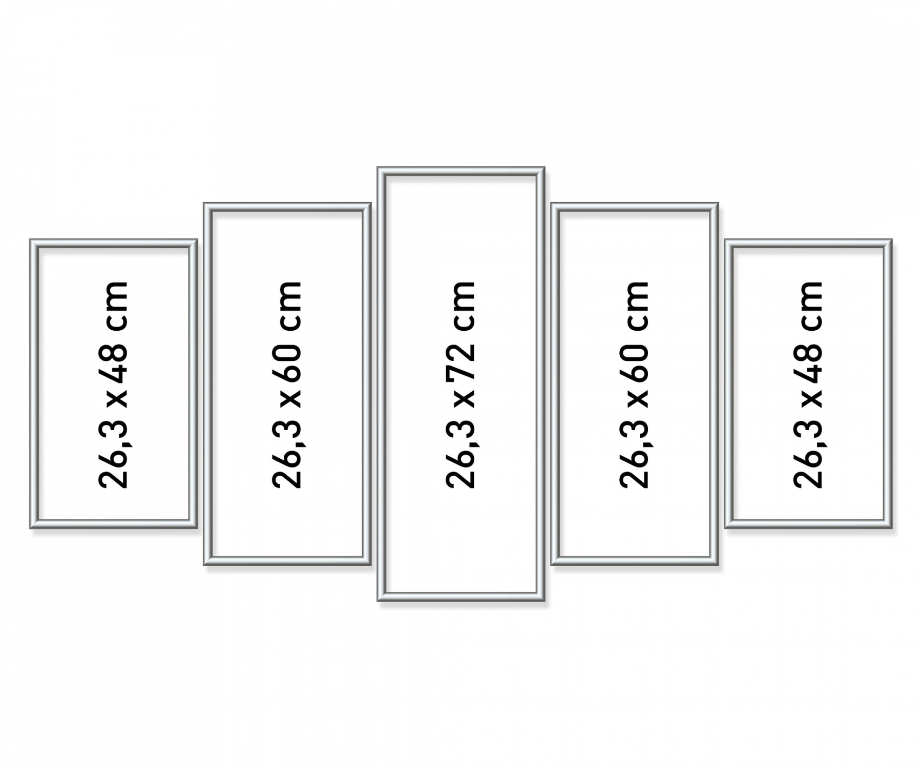 Hliníkový rám Polyptych 72x132cm strieborný